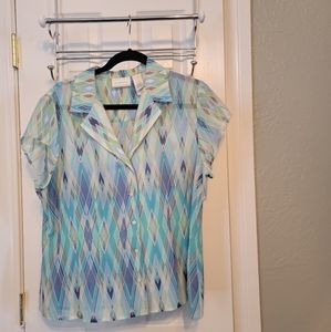 Liz Claiborne Geometric Pattern Blouse